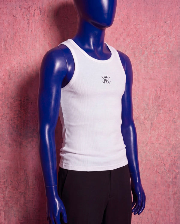 Kioo white ribbed tank